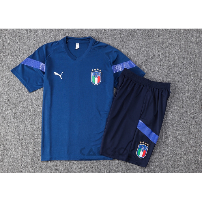 Tuta da Track Italia Manica Corta 2022-2023 Blu - Pantaloncini